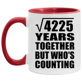 65th Anniversary Square Root of 4225 Years Who's Counting - 11oz Accent Mug Red
