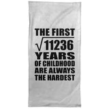 106th Birthday Square Root of 11236 Years of Childhood - Hand Towel