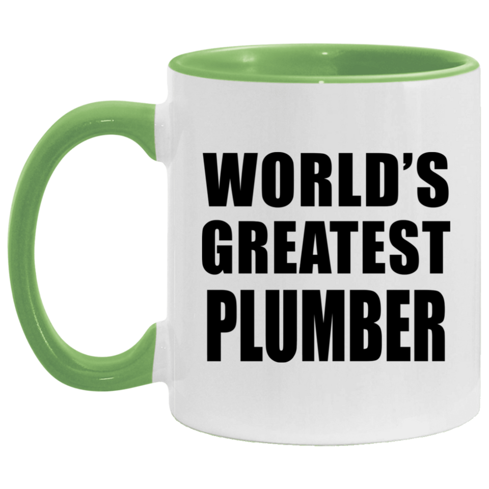 World's Greatest Plumber - 11oz Accent Mug Green