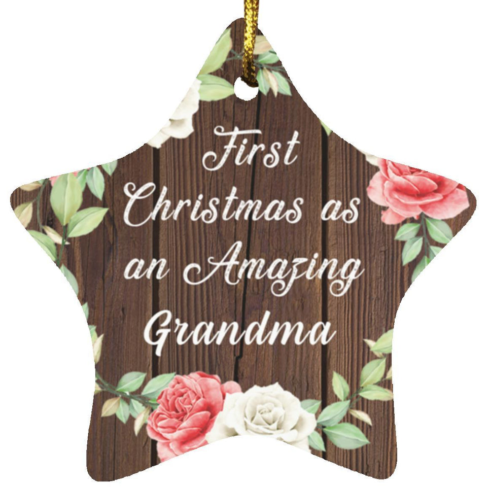 First Christmas As an Amazing Grandma - Star Ornament A