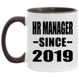 HR Manager Since 2019 - 11oz Accent Mug Black