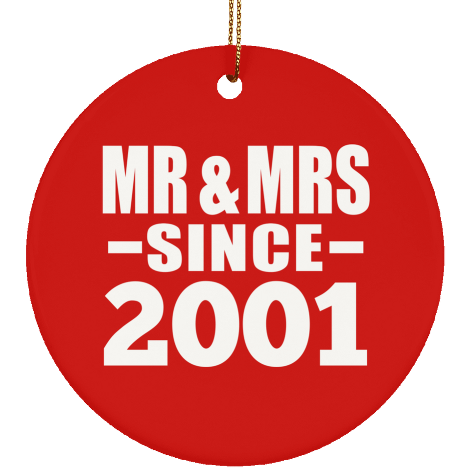 23rd Anniversary Mr & Mrs Since 2001 - Circle Ornament