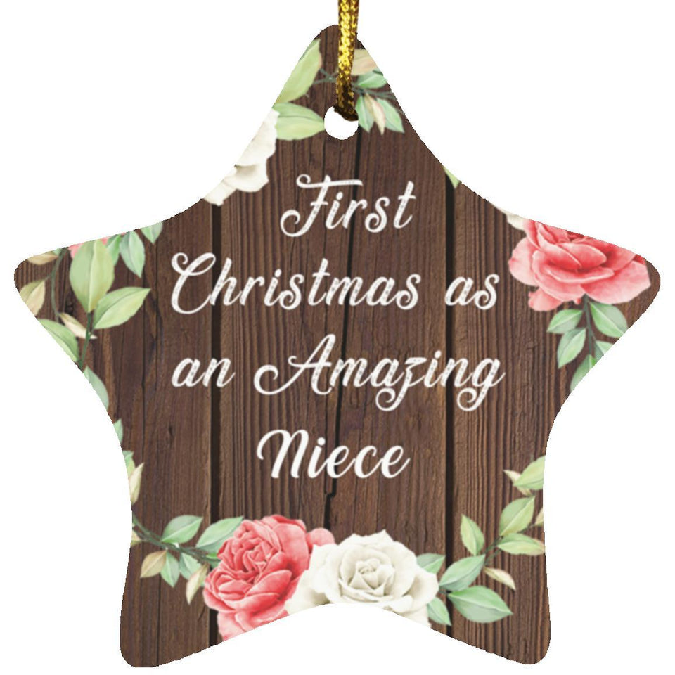 First Christmas As an Amazing Niece - Star Ornament A