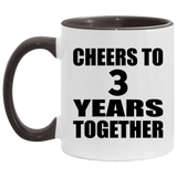 3rd Anniversary Cheers To 3 Years Together - 11oz Accent Mug Black