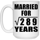 17th Anniversary Married For Square Root of 289 Years - 15oz Coffee Mug