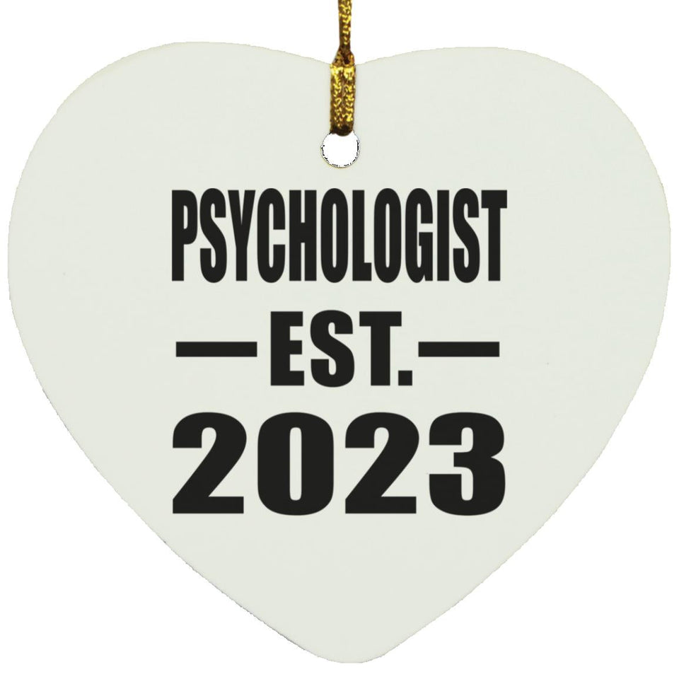 Psychologist Established EST. 2023 - Heart Ornament