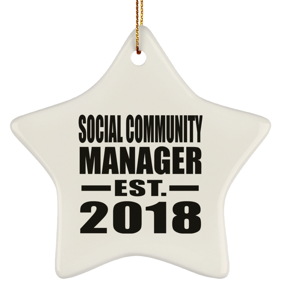 Social Community Manager Established EST. 2018 - Star Ornament
