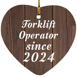 Forklift Operator Since 2024 - Heart Ornament D