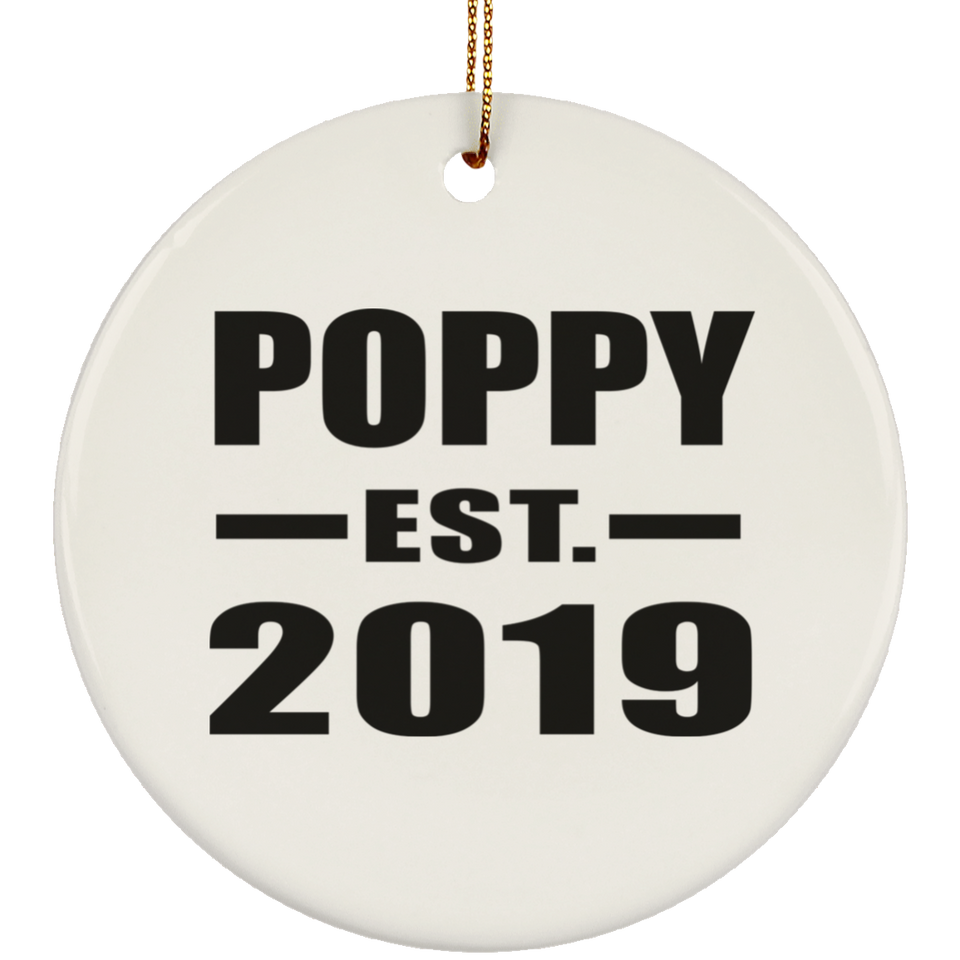 Poppy Established EST. 2019 - Circle Ornament