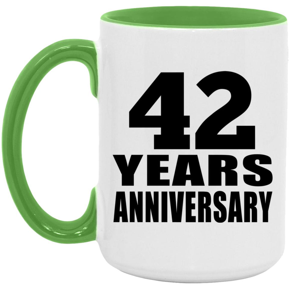 42nd Anniversary 42 Years Anniversary - 15oz Accent Mug Green