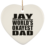 Jay World's Okayest Dad - Heart Ornament