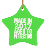 7th Birthday Made In 2017 Aged to Perfection - Star Ornament