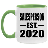 Salesperson Established EST. 2020 - 11oz Accent Mug Green