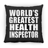World's Greatest Health Inspector - Throw Pillow Black