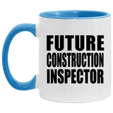 Future Construction Inspector - 11oz Accent Mug Blue
