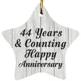 44th Anniversary 44 Years & Counting Happy Anniversary - Star Ornament F