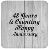 Happy 48th Anniversary 48 Years & Counting - Drink Coaster F