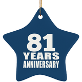 81st Anniversary 81 Years - Star Ornament