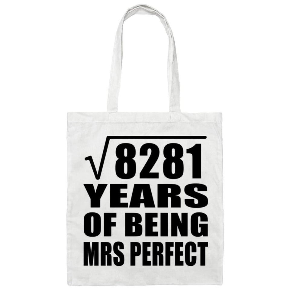 91st Anniversary Square Root of 8281 Years of Mrs Perfect - Tote Bag White