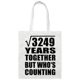 57th Anniversary Square Root of 3249 Years Who's Counting - Tote Bag White