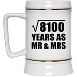 90th Anniversary Square Root of 8100 Years As Mr & Mrs - Beer Stein
