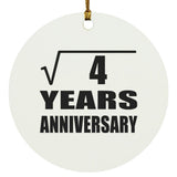 2nd Anniversary Square Root of 4 Years Anniversary - Circle Ornament