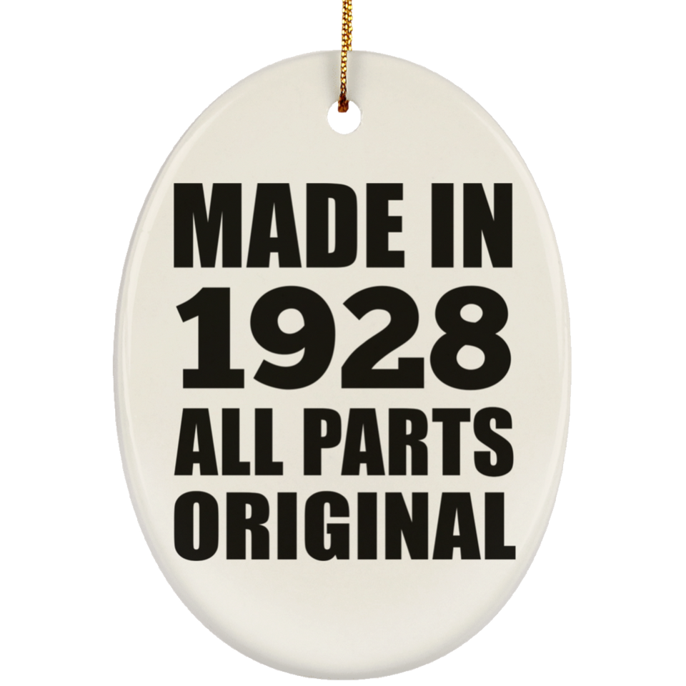 96th Birthday Made in 1928 All Parts Original - Oval Ornament