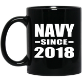 Navy Since 2018 - 11 Oz Coffee Mug Black