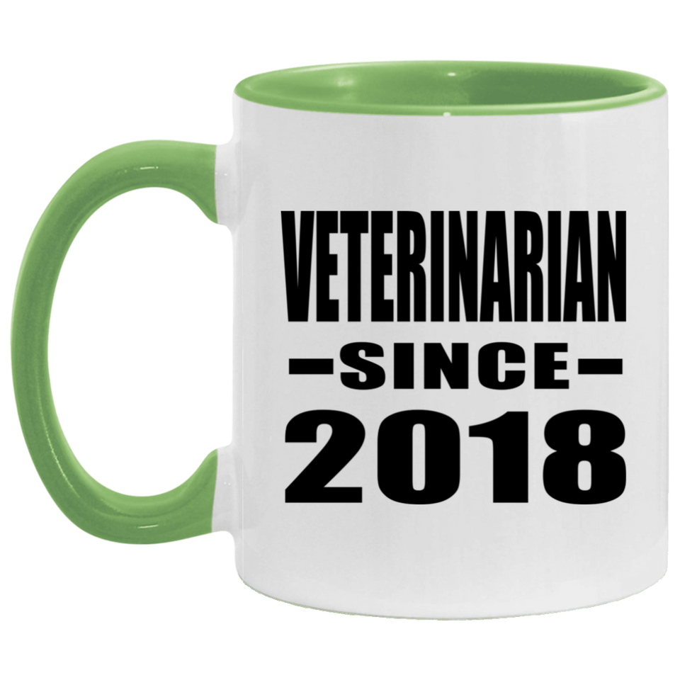 Veterinarian Since 2018 - 11oz Accent Mug Green