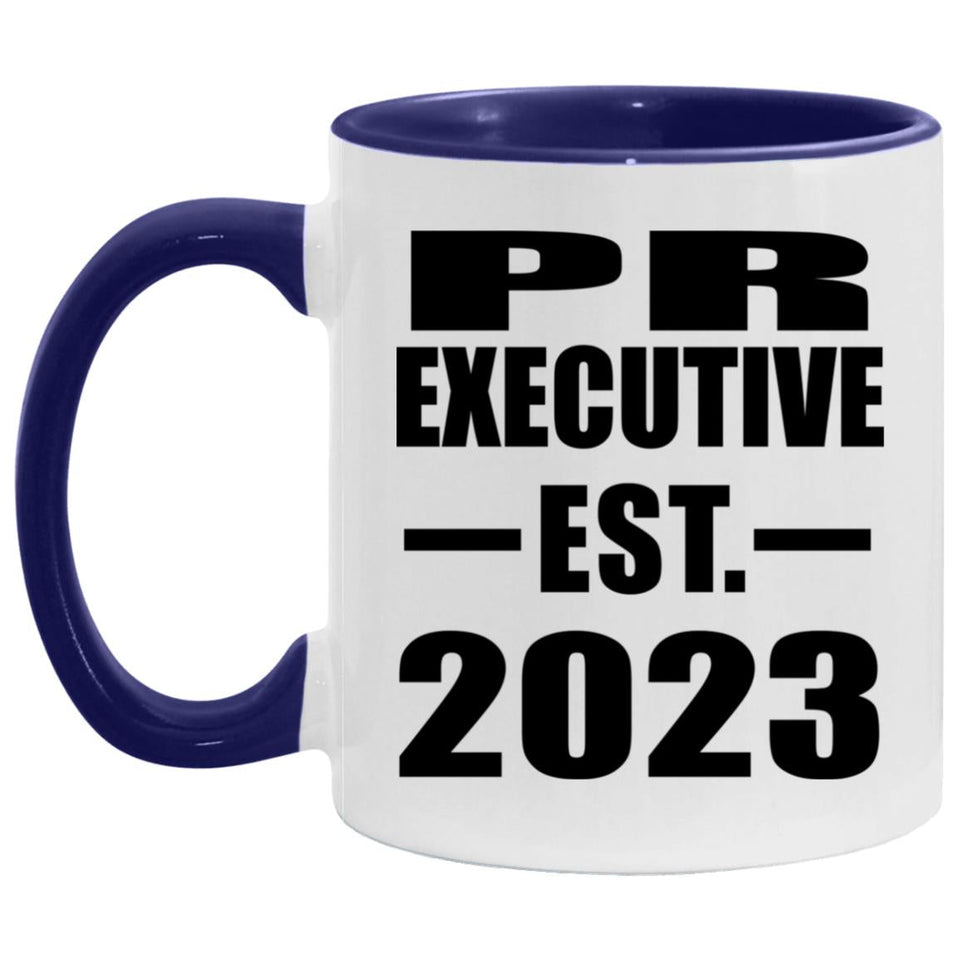 PR Executive Established Est. 2023 - 11oz Accent Mug Purple