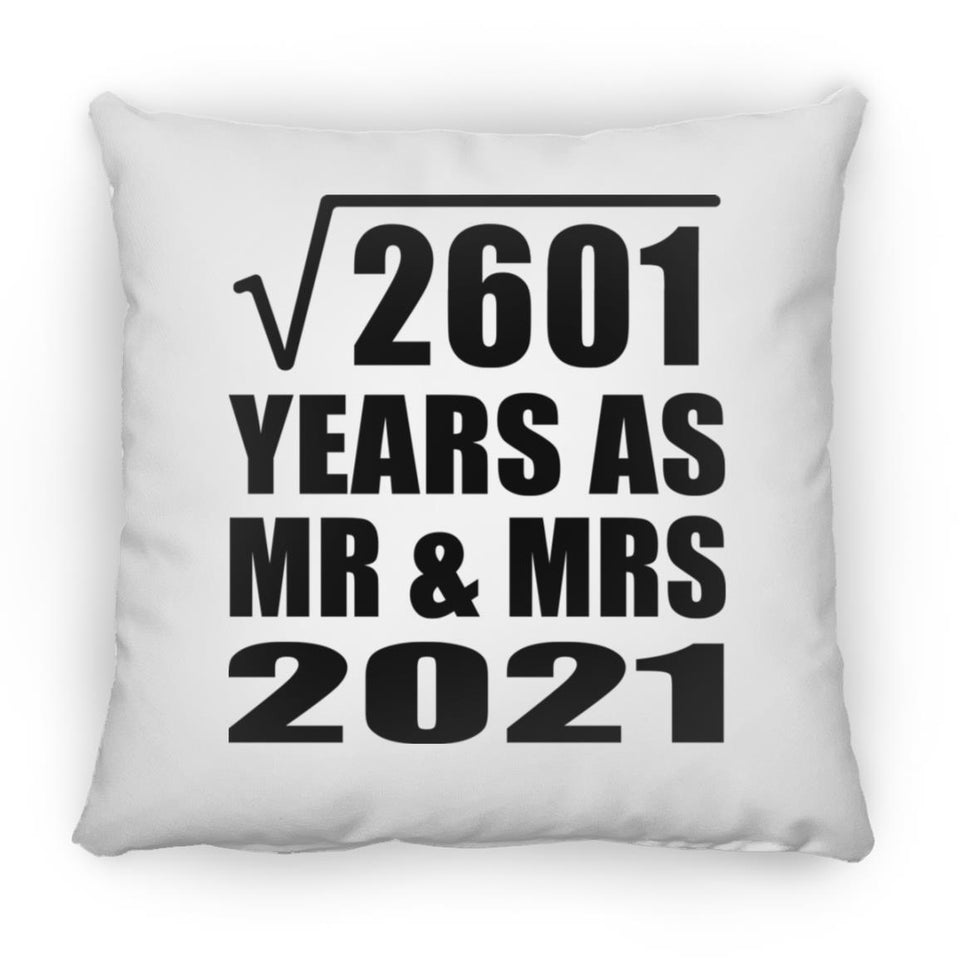 51st Anniversary Square Root of 2601 Years As Mr & Mrs 2021 - Throw Pillow