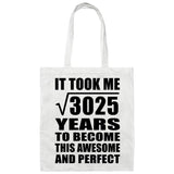 55th Birthday Took Square Root of 3025 Years To Awesome - Tote Bag White
