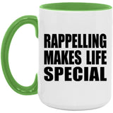 Rappelling Makes Life Special - 15oz Accent Mug Green