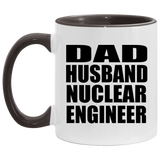 Dad Husband Nuclear Engineer - 11oz Accent Mug Black