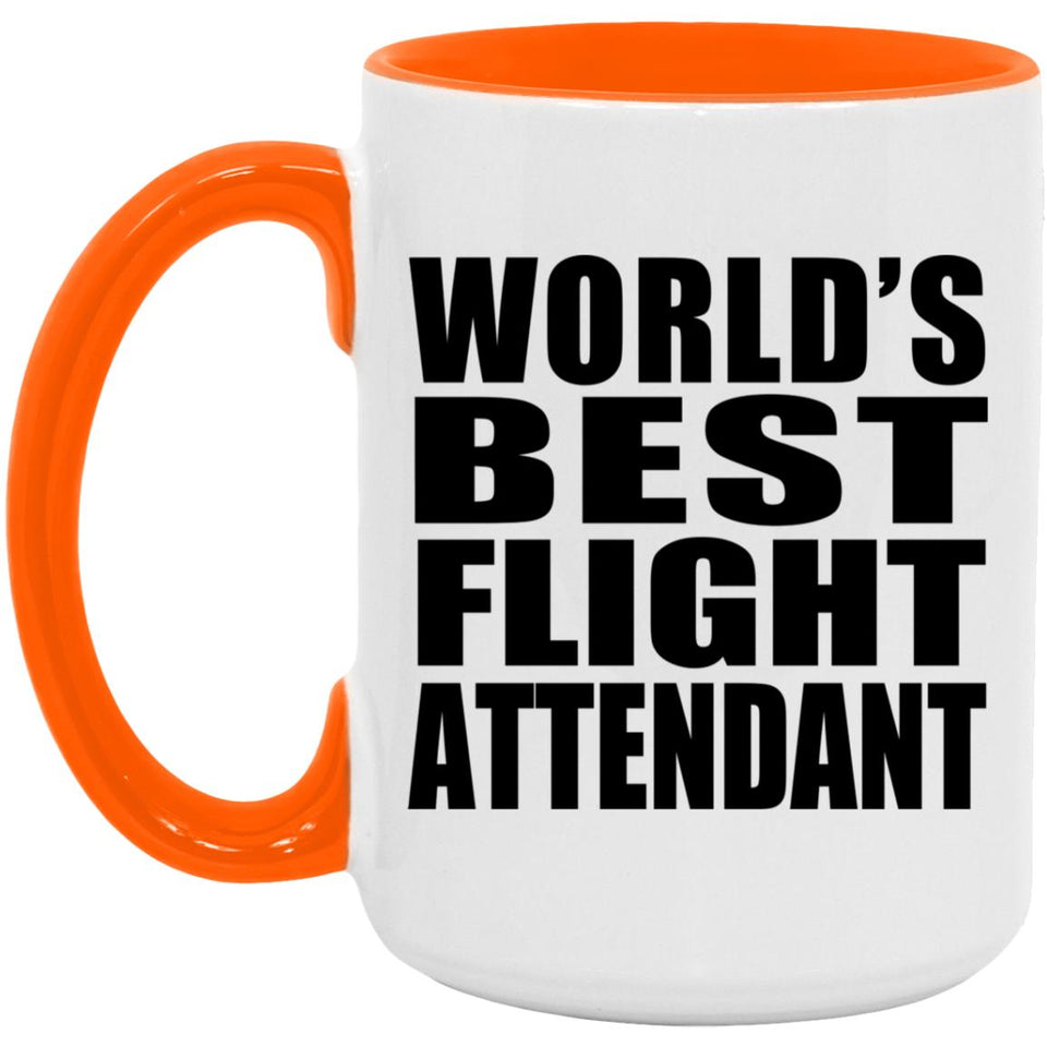 World's Best Flight Attendant - 15oz Accent Mug Orange