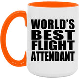 World's Best Flight Attendant - 15oz Accent Mug Orange