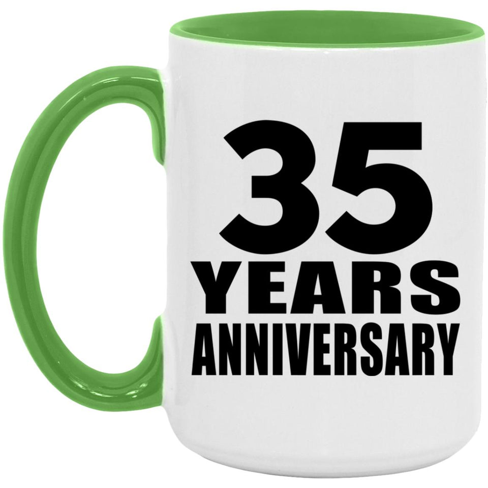35th Anniversary 35 Years Anniversary - 15oz Accent Mug Green