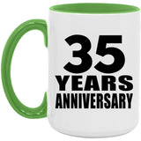 35th Anniversary 35 Years Anniversary - 15oz Accent Mug Green