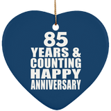 Happy 85th Anniversary 85 Years & Counting - Heart Ornament