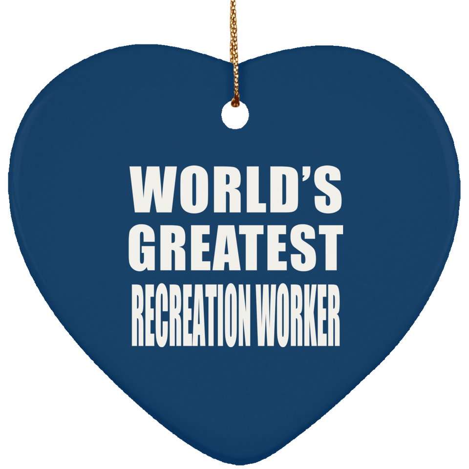 World's Greatest Recreation Worker - Heart Ornament