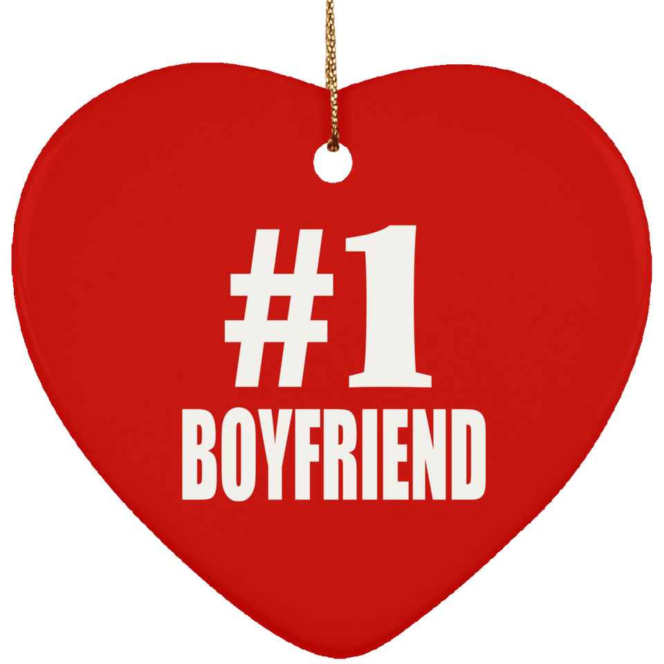 Number One #1 Boyfriend - Heart Ornament