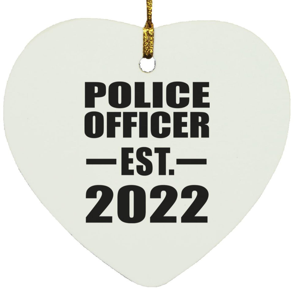 Police Officer Established EST. 2022 - Heart Ornament