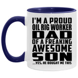 Proud Oil Rig Worker Dad Of Awesome Son - 11oz Accent Mug Purple