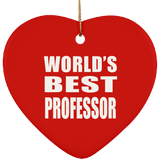 World's Best Professor - Heart Ornament