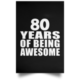 80th Birthday 80 Years Of Being Awesome - Poster Portrait
