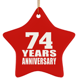 74th Anniversary 74 Years - Star Ornament
