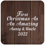 First Christmas As An Amazing Aunty & Uncle 2022 - Drink Coaster D