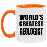 World's Greatest Geologist - 11oz Accent Mug Orange