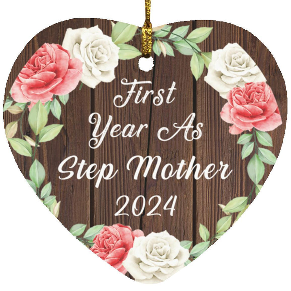 First Year As Step Mother 2024 - Heart Ornament A