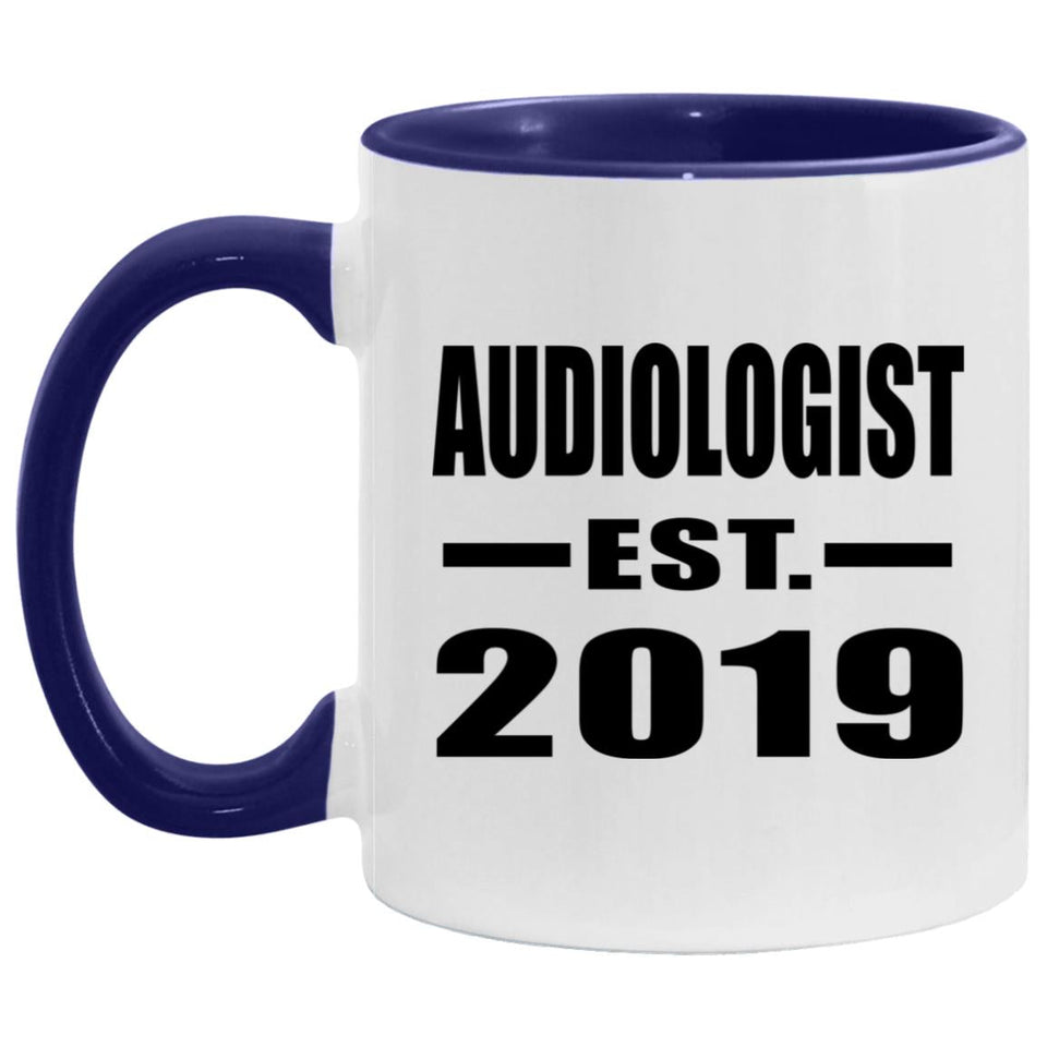 Audiologist Established EST. 2019 - 11oz Accent Mug Purple